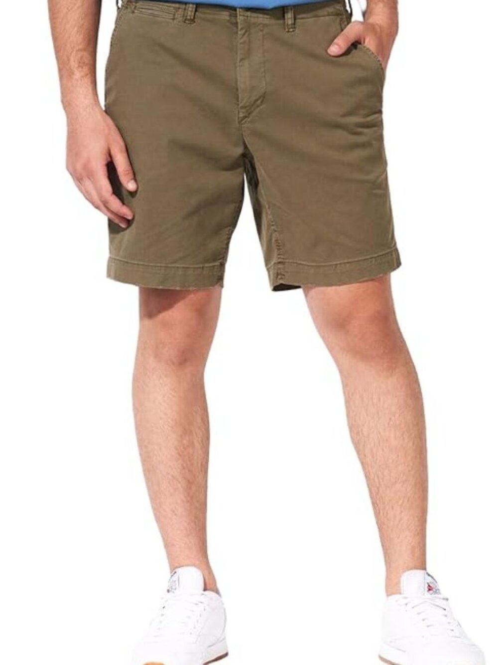 American Eagle Flex Chino Shorts Men's 34 Khaki Beige Casual Flat Front